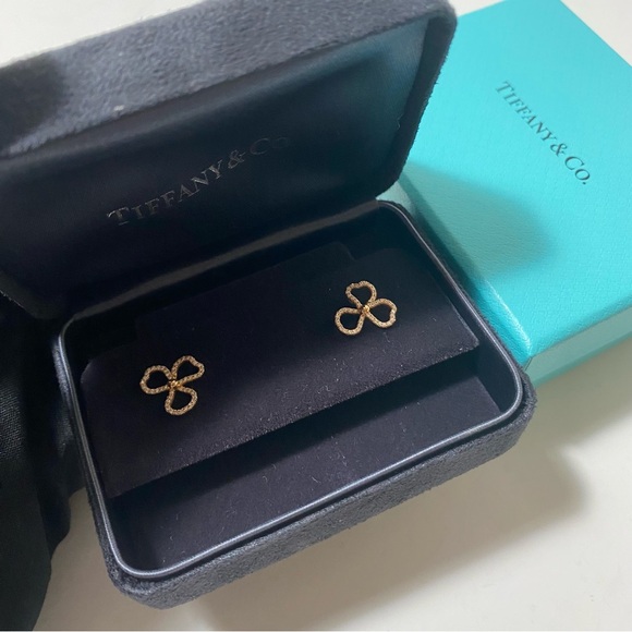 Tiffany & Co. Jewelry - Tiffany & Co. Paper Flower Open Earrings Rose Gold Diamonds